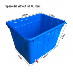 160L trapecijos formos plastikinis auginimo ir laikymo bakas blue