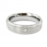 Bague Tungstene 'High Tech' Noir Argent&eacute;
