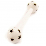 Les Tr&eacute;sors De Lily [L4538] - Barbell flexible 'Etoiles' blanc