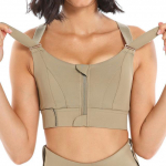 Moteri&scaron;kos sportinės liemenėlės pėdkelnės &bdquo;Crop Top&ldquo; jogos liemenės priekinis užtrauktukas, reguliuojamas dirželis, atsparus smūgiams, sporto salė, sportinė liemenėlė XXXXXL