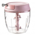 Rankinis česnakų trintuvas, nuimamas skaidrus maistinis, saugus didelio efektyvumo česnako smulkintuvas su konteineriu virtuvės svogūnų daržovių pjaustytuvas S mėlyna