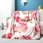Rožės Gėlės Mink&scaron;tas Pliu&scaron;inis Sofa-Lova Mėtomas Animacinis Pikniko Plonas Antklodes Modernus Flanelinis Antklodės Užvalkalas Spausdintas Antklodė Dovana 125x150cm 50x60inch