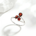 Klasikinis dizainerio žiedas moterims 925 praba sidabras natūralus granatas sausio mėnesio gimtadienio akmuo anime mada sužadėtuvių vakarėlis graži dovana US RING SIZE:7# raudona