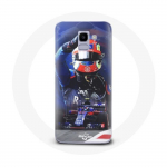 Coque pour Samsung Galaxy A8 2018 Formule 1 Pierre Gasly Pilote automobile F1 Rouge Bleu