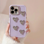 Prabangus padengimas rauk&scaron;lėta &scaron;irdelė telefono dėklas iPhone 15 14 13 12 11 Pro Max X XS XR 8 7 Plus SE 2022 buferinis silikoninis dangtelis For iPhoneSE 2022