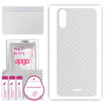 apgo Protective Skin Sticker for the back compatible with Wiko Y51, Wrap Film, Foil, Vinyl - Pattern Transparent Carbon