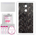 apgo Protective Skin Sticker for the back compatible with Sony Xperia XA2, Wrap Film, Foil, Vinyl - Pattern Carbon Black Pixel