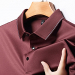 Vasariniai &scaron;ilkmedžio &scaron;ilko mar&scaron;kinėliai trumpomis rankovėmis vyrams, auk&scaron;tos klasės vidutinio amžiaus verslo atlapai, laisvi tėčio drabužiai, nereikalaujantys lyginti kasdieniai polo mar&scaron;kinėliai XXXL