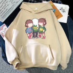 Undertale Chara Populiarių Personažų Spaudas Džemperiai Rudens Laisvi Vilnos Drabužiai Auk&scaron;tos Kokybės Grafiniai Gobtuvai XS chaki
