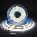 Jutiklinis pritemdomas LED ap&scaron;vietimas po spintelėmis USB 5V COB LED juosta įleidžiamas jutiklinis jungiklis &bdquo;pasidaryk pats&ldquo; knygų spintos spintos ap&scaron;vietimas 1m
