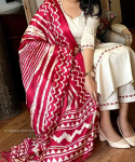 Indi&scaron;kas moteri&scaron;kas Salwar kostiumas Kurti Dizainerio vakarėliui Vir&scaron;utinė dalis Tunika Kurta Kelnės Dupatta Rinkinys Suknelė M beveik baltos spalvos