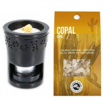 Br&ucirc;le-parfum en pierre noire + r&eacute;sine de Copal &agrave; br&ucirc;ler