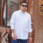 Didelio dydžio vyri&scaron;ki kasdieniai mar&scaron;kiniai Vyri&scaron;ki verslo laisvo kirpimo plius riebalų didelio dydžio vienspalviai mar&scaron;kiniai ilgomis rankovėmis 10XL