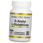 S-acetil-L-glutationas, S-Acetyl L-Glutathione 100, California Gold Nutrition (70427009) 30vcaps