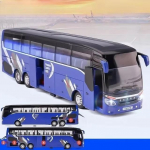 Naujas 1/32 lydinio vieno sluoksnio autobuso automobilio modelio žaislai, liejamo metalo modeliavimo metalo verslo autobuso transporto priemonės garso &scaron;viesa, traukiama atgal vaikams dovanų žaislas mėlyna