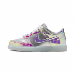 Nike Dunk Low SE PS Būkite i&scaron;tikimi savo DNR - Sidabriniai vaiki&scaron;ki sportbačiai Metalinis sidabro spalvos Balti Daugiaspalviai FV3618-001 29.5