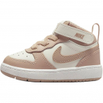 Nike Court Borough Odiniai Auk&scaron;takulniai 2 Patogūs Universalūs Neslystantys Patvarūs Auk&scaron;takulniai Basenukai Kūdikių Batai Balti Rožiniai CD7784-125 23.5