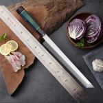 Sashimi peilis vienpusiu a&scaron;meniu 10Cr15MoV plienas &Scaron;efo kirvis Žuvies pjaustytuvas Mėsos, kumpio, su&scaron;i Japonijos virtuvinis peilis Maisto gaminimo įrankiai 27cm Blade