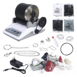 Elektrinis akmens poliravimo rinkinys su natūralaus akmens &scaron;lifavimo milteliais, priedais, skirtas pasidaryk pats, vaikams, suaugusiems, nuimamas roko poliravimo aparatas, mažiems vaikams, STEM ugdomasis US Plug