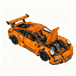 Oranžinis superautomobilis 1:8 42056 Statybiniai kaladėlės 2704 vnt. Suderinamos su Legoed Kalėdinė dovana suaugusiems Vaikams