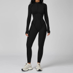 Joga Bodis ilgomis rankovėmis Moteri&scaron;ki sportiniai kostiumai Sporto salė Užtrauktuku Jumpsuit Sportas Treniruotė Didelio intensyvumo Fitnesas Vientisas Pėdkelnių Kostiumas XL white