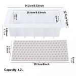 42oz Silikoninė muilo forma su 5 akriliniais pertvaromis su korio&rožės&bitės silikonine formos matrica DIY rankų darbo muilo dervos amatai įrankis white