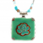 Les Tr&eacute;sors De Lily [E0633] - Collier Cr&eacute;ateur 'Geisha' bleu vert mėlyna