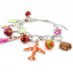 NOA [I9945] - Bracelet Cr&eacute;ateur 'Vahin&eacute;' orange rose marron
