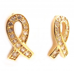 Les Tr&eacute;sors De Lily [L4299] - Boucles Plaqu&eacute; Or 'Ruban Sida' dor&eacute; dor&eacute; - 15x7 mm