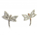 Les Tr&eacute;sors De Lily [M0929] - Boucles Argent 'Libellules' blanc