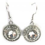 Les Tr&eacute;sors De Lily [N3140] - Boucles Cr&eacute;ateur 'Sissi' blanc argent&eacute; balta