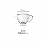 2 vnt. dvigubas sienelės stiklinis puodelis alaus kavos &scaron;irdelės puodeliai kar&scaron;čiui atsparūs nenudeginimui rankena gėrimo puodelis arbatos puodeliai skaidrūs gėrimai 2pcs 220ml