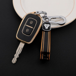 2 mygtukai Shell Fob Holder Keychain Protector for Renault Kwid Traffic Simbolis Dacia Sandero Logan Duster 2016 2017 2018 TPU Car Key Cover Case key cover with chain