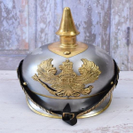 Voki&scaron;kas Pikelhaube Plienas Žalvaris - &Scaron;almas Prūsi&scaron;kas Karinis &Scaron;almas Su Smaigu - Karinė Puo&scaron;mena - Namų Dekoras - Unikali Dovana