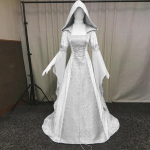 Moteri&scaron;ka Cosplay suknelė ilgomis rankovėmis su gobtuvu S