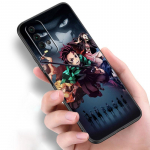 Anime Demon Slayer telefono dėklas, skirtas Xiaomi Redmi Note 11 10 9 8 T Pro 10S 5G 9A 9C 9S Mink&scaron;tas TPU juodas dangtelis Coque Funda Redmi 9T
