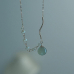 Alkūnės karoliukų grandinėlė Hetian Jade karoliai moterims, mergaičių dovana gaivaus temperamento mados taikos papuo&scaron;alai balta