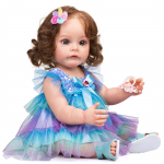 55 cm Reborn Toddler Girl Doll SueSue Viso kūno silikono vandeniui atsparus vonios žaislas, rankų darbo dažai su 3D i&scaron;vaizda matomomis venomis