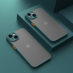 Atsparus smūgiams &scaron;arvai matinis dėklas, skirtas iPhone 16 15 14 13 12 11 Pro Max XR XS X 7 8 Plus SE Mini prabangus silikoninis buferis skaidrus kietas kompiuterio dangtelis iPhone 15 Pro Max tamsiai žalia spalva