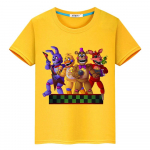FNAF Vasaros 100% medvilnės Kawaii mar&scaron;kinėliai Laisvalaikio berniuko anime mar&scaron;kinėliai y2k vieno gabalo Bear Rabbit Game Spausdinti Trumpi vir&scaron;utiniai drabužiai vaikams mergaitėms 160