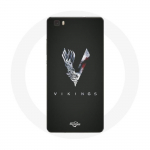 Coque pour Huawei P8 Vikings S&eacute;rie Saison 6 logo V Ep&eacute;e Gris Fond Noir