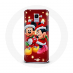 Coque pour Samsung Galaxy A6 2018 Mickey Mouse et Minnie Mouse le jour de No&euml;l