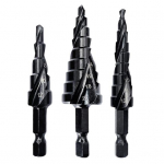 3 vnt sukamieji grąžtai didelio kietumo a&scaron;trių spiralinių &scaron;e&scaron;iakampių rankenų pagodos grąžtų kombinuoto komplekto dirbtuvės A