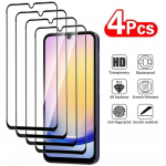 4 vnt viso ekrano apsaugos grūdinto stiklo apsauginės plėvelės, skirtos Samsung Galaxy S23 FE S24 S24+ S24 Ultra A05 A05S A05E A15 A25 A35 A55 5G 4G M14 M34 Samsung S24 Ultra juoda