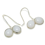 Natural White Chalcedony Gemstone 925 Sterling Silver Earring 1.18 h9i62
