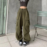 Y2K Moteri&scaron;ki gatvės drabužiai Kargo Korėjieti&scaron;ki Harajuku Baggy Para&scaron;iutinės kelnės vyrams Sportinės kelnės Plačios kojos Bėgiojimo kelnės Drabužiai M