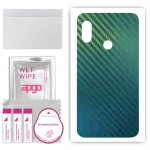apgo Protective Skin Sticker for the back compatible with Xiaomi Mi A2 Lite (Redmi 6 Pro), Wrap Film, Foil, Vinyl - Pattern Carbon Chameleon CAKA1