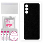 apgo Protective Skin Sticker for the back compatible with Tecno Pova 3, Wrap Film, Foil, Vinyl - Pattern Matte Black