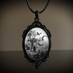Gothic Crow Forest Charm Kaklo papuo&scaron;alas Cross Crow pakabukas karoliai Mystic Witch Papuo&scaron;alai Dovanų Priedai Virvės Grandinė Goth Crow Choker
