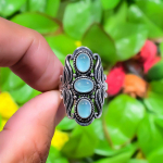 Natural Aquamarine Gemstone Handmade 925 Sterling Silver Ring Size 7.5 j7k67